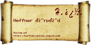 Heffner Árpád névjegykártya