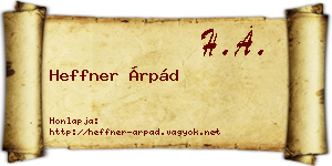 Heffner Árpád névjegykártya